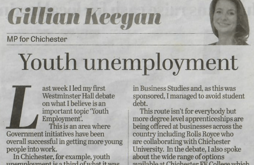 youth-unemployment-chichester-observer-gillian-keegan